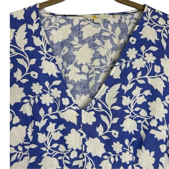 Boden Blue and White Floral Mini Dress - Picture 4 of 13